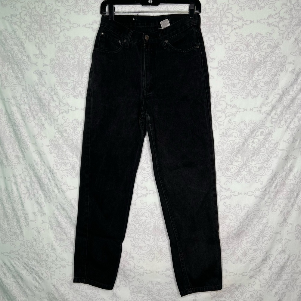 Vintage 90s Y2K JORDACHE Black High Waisted Denim Mom Jeans Size 11/12